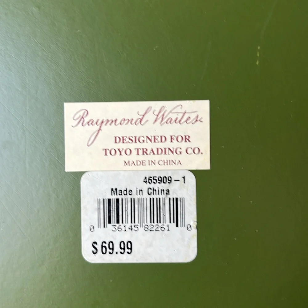Raymond Waites Floral Green and Gold Framed Art